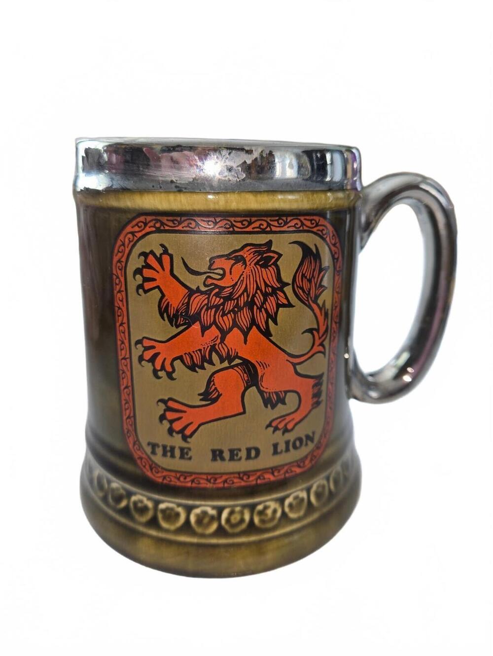 Lord Nelson Pottery "The Red Lion" Ye Olde Inn Tankard Stein Mug (1972)